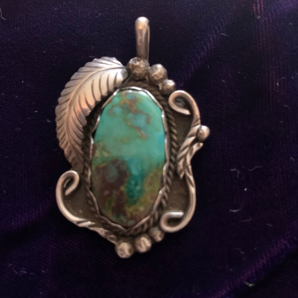 Silver and turquoise pendant